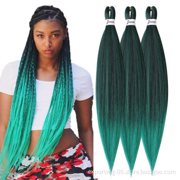 Wholesale Prestretched Braiding Hair Extensions 26inch Ombre Yaki Synthetic Fiber Hot Water Setting Itch Free Easy Braid